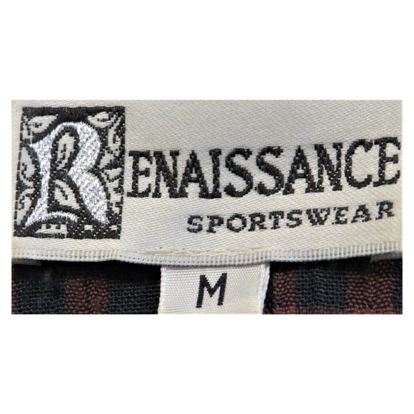 RENAISSANCE Sportswear Brown Checkered Wrap Crop Top in Size Medium - Picture 4 of 6
